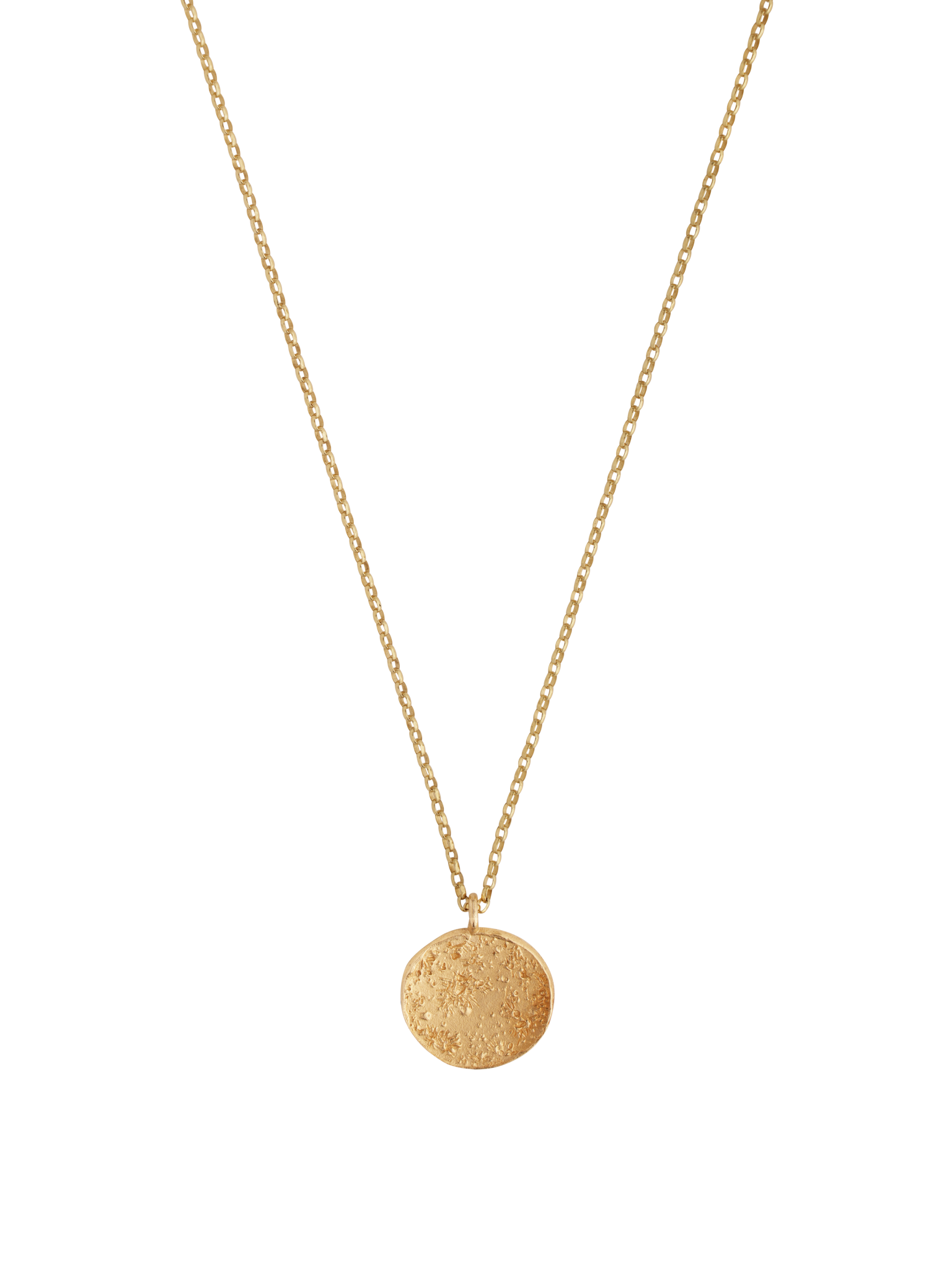 Moon disc necklace 9k gold by momocreatura Finematter